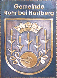                                                                    
Gemeindewappen                   
 Gemeinde   Rohr bei Hartberg                        
  Bezirk Hartberg-Fürstenfeld    
                                            
 Steiermark                                                                               jedes Bild ein "Unikat"
 Kupferrelief  Handarbeit