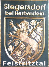                                                                    
Gemeindewappen                      
Gemeinde  Siegersdorf bei  Herberstein           
           Bezirk Hartberg-Fürstenfeld                                 
 Steiermark                                                                               jedes Bild ein "Unikat"
 Kupferrelief  Handarbeit