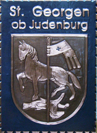                                                                    Gemeindewappen                      Gemeinde 
Sankt Georgen ob Judenburg  
                                  Bezirk Murtal                                                                                 jedes Bild ein "Unikat"
 Kupferrelief  Handarbeit