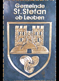                                                                    
Gemeindewappen                         
Gemeinde St.Stefan ob Leoben                        
                         
Bezirk   Leoben   
                                  
 Steiermark                                                                               jedes Bild ein "Unikat"
 Kupferrelief  Handarbeit