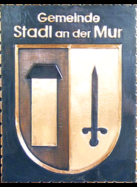                                                          
Gemeindewappen                          
Gemeinde   Stadl an der Mur      
                 
 Bezirk Murau                                
 Steiermark                                                                                      
 
 jedes Bild ein "Unikat"
 Kupferrelief  Handarbeit