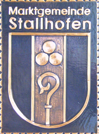                                                         
Gemeindewappen                         Gemeinde Stallhofen                                                                     
 
 Bezirk Voitsberg 
                                                                                         
 
                     
 Steiermark 
                                                                                      jedes Bild ein "Unikat"
 Kupferrelief  Handarbeit