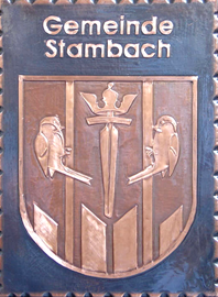                                                         
Gemeindewappen                         Gemeinde Stambach                                                                     
Bezirk Hartberg-Frstenfeld 
                                                                                         
 
                     
 Steiermark 
                                                                                      jedes Bild ein "Unikat"
 Kupferrelief  Handarbeit