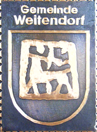                                                                    Gemeindewappen                      Gemeinde Weitendorf
                                  Bezirk Leibnitz                                                                                jedes Bild ein "Unikat"
 Kupferrelief  Handarbeit