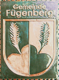                                                                    Gemeindewappen                            Gemeinde Fügenberg   Tirol                                                                                                                      jedes Bild ein "Unikat"
 Kupferrelief  Handarbeit