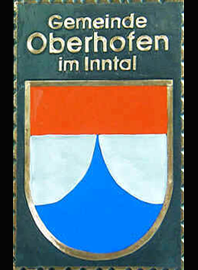                                                                    Gemeindewappen 
                        
Gemeinde  Oberhofen im  Inntal                     Bezirk Innsbruck Land                         Tirol                                                                           jedes Bild ein "Unikat"
 Kupferrelief  Handarbeit