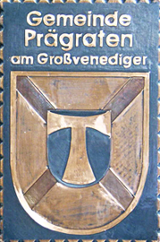                                                                    
Gemeindewappen                            Gemeinde Prägraten Grovenediger                     Bezirk Lienz                                   
Tirol                                                                  jedes Bild ein "Unikat"
 Kupferrelief  Handarbeit