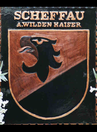                                                                    
Gemeindewappen                                Gemeinde Scheffau am Wilden Kaiser
                    
 Bezirk    Kufstein    
                                      
Tirol                                                                   jedes Bild ein "Unikat"
 Kupferrelief  Handarbeit