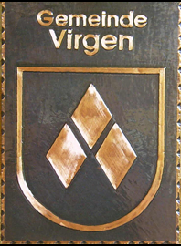                                                                    
Gemeindewappen 
                          
 Gemeinde Virgen Tirol
                                      
 Bezirk Lienz                                                   
                                                                   jedes Bild ein "Unikat"
 Kupferrelief  Handarbeit