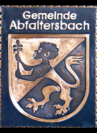                                                               Gemeindewappen                            Gemeinde Abfaltersbach Tirol                                                                                                                      jedes Bild ein "Unikat"
 Kupferrelief  Handarbeit