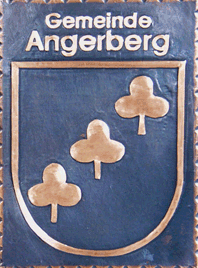                                                                   Gemeindewappen                            Gemeinde Angergberg Tirol                                                                                                                      jedes Bild ein "Unikat"
 Kupferrelief  Handarbeit