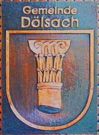                                                                    Gemeindewappen                            Gemeinde Dölsach Tirol                                                                                                                      jedes Bild ein "Unikat"
 Kupferrelief  Handarbeit
