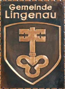 Kupferbild Wappen Lingenau