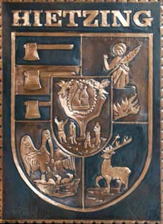   Wappen Wien 13 Hietzing 
Kupferbild  Handarbeit    