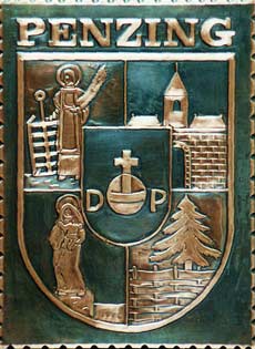   Wappen Wien 14 Penzing 
Kupferbild  Handarbeit    