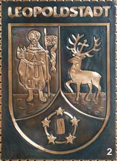   Wappen Wien 2 Bezirk Leopoldstadt 
Kupferbild  Handarbeit    