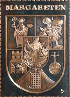   Wappen Wien 5 Margareten   
Kupferbild  Handarbeit    