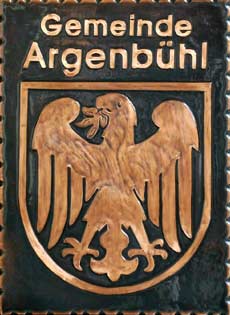  Gemeindewappen Kupferbild  Argenbühl Bayern 