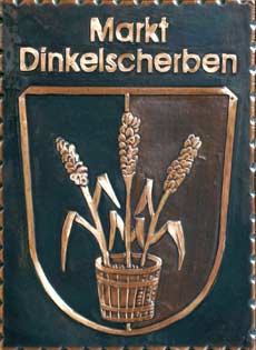  Gemeindewappen Kupferbild  Dinkelscherben  Gemeindewappen Bayern Deutschland  