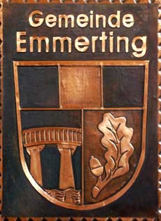  Gemeindewappen Kupferbild  Emmerting