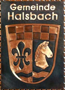                             
	                                     
	      Gemeindewappen Kupferbild                   Halsbach Oberbayern                      
	   Landkreis  	Altötting                                                                                     
	   jedes Bild ein " Unikat "
 Kupferrelief  Handarbeit  